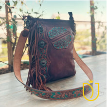 Load image into Gallery viewer, Wild Sage Hand Tooled Leather Crossbody Purse