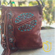 Load image into Gallery viewer, Wild Sage Hand Tooled Leather Crossbody Purse