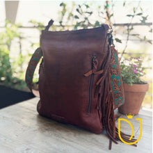 Load image into Gallery viewer, Wild Sage Hand Tooled Leather Crossbody Purse