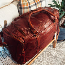 Load image into Gallery viewer, The Heritage Italian Leather Weekender Duffel Bag