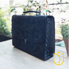 Load image into Gallery viewer, Broome Hand Tooled Leather Briefcase
