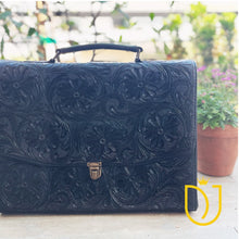Load image into Gallery viewer, Broome Hand Tooled Leather Briefcase