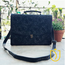 Load image into Gallery viewer, Broome Hand Tooled Leather Briefcase