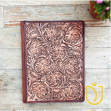 Load image into Gallery viewer, Homestead Hand Tooled Leather Notebook Portfolio