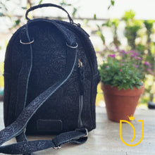 Load image into Gallery viewer, Black Velvet Leather Backpack Purse