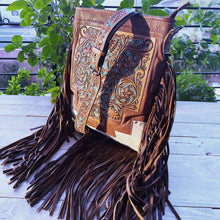 Load image into Gallery viewer, Cleo Springs Hand Tooled Leather Crossbody Purse
