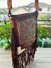 Load image into Gallery viewer, Cleo Springs Hand Tooled Leather Crossbody Purse