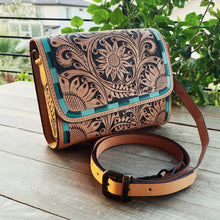 Load image into Gallery viewer, La Jolla Hand Tooled Leather Crossbody Purse