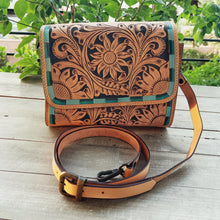 Load image into Gallery viewer, La Jolla Hand Tooled Leather Crossbody Purse