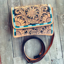 Load image into Gallery viewer, La Jolla Hand Tooled Leather Crossbody Purse