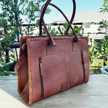 Load image into Gallery viewer, Boot Hill Hand Tooled Leather Tote Bag