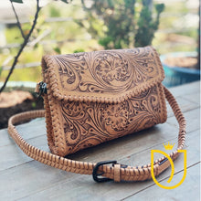 Load image into Gallery viewer, Desert Dancer Hand Tooled Leather Crossbody Purse
