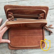 Load image into Gallery viewer, Snowflake Leather Crossbody Wallet