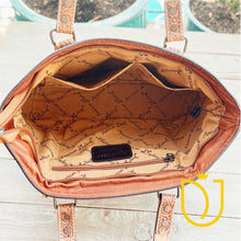 Load image into Gallery viewer, Buffalo Springs Hand Tooled Leather Shoulder Tote Bag