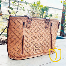 Load image into Gallery viewer, Buffalo Springs Hand Tooled Leather Shoulder Tote Bag