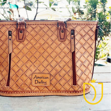 Load image into Gallery viewer, Buffalo Springs Hand Tooled Leather Shoulder Tote Bag