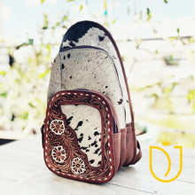 Load image into Gallery viewer, Eagle Nest Western Hand Tooled Leather Backpack