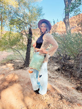 Load image into Gallery viewer, The Barkley Turquoise Vintage Leather Crossbody Purse