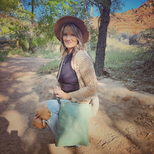 Load image into Gallery viewer, The Barkley Turquoise Vintage Leather Crossbody Purse