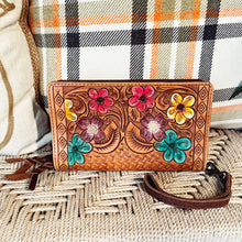 Load image into Gallery viewer, Flower Mound Leather Western Crossbody Wallet