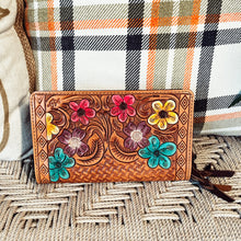 Load image into Gallery viewer, Flower Mound Leather Western Crossbody Wallet