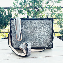 Load image into Gallery viewer, Silver City Hand Tooled Leather Crossbody Purse