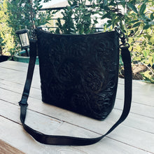 Load image into Gallery viewer, Valentina Hand Tooled Leather Crossbody Purse