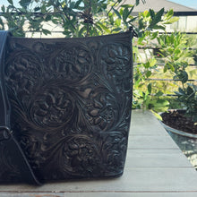 Load image into Gallery viewer, Valentina Hand Tooled Leather Crossbody Purse