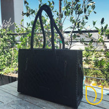 Load image into Gallery viewer, Black Beauty Hand Tooled Leather Tote Bag