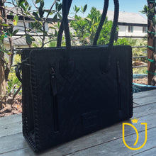 Load image into Gallery viewer, Black Beauty Hand Tooled Leather Tote Bag
