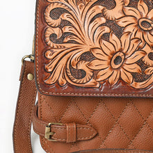 Load image into Gallery viewer, Copper Spur Hand Tooled Leather Crossbody Purse