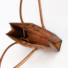 Load image into Gallery viewer, Western Whiskey Quilted Leather Tote Bag