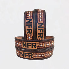 Load image into Gallery viewer, Stetson Official PRCA & NFR Licensed Collection®️ Western Brown Tooled Leather Belt