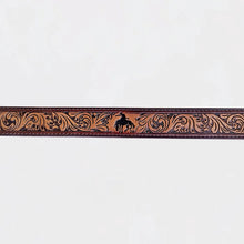 Load image into Gallery viewer, Cutter Official PRCA & NFR Licensed Collection®️ Dark Brown Floral Genuine Leather Belt