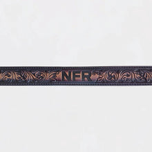 Load image into Gallery viewer, Boone Official PRCA & NFR Licensed Collection®️ Black Tan Floral Tooled Leather Belt