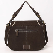 Load image into Gallery viewer, The Loretta Brown Suede Boot Stitch Crossbody Purse