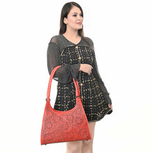 Load image into Gallery viewer, Boone County Red Hand Tooled Leather Shoulder Bag