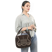 Load image into Gallery viewer, The Loretta Brown Suede Boot Stitch Crossbody Purse