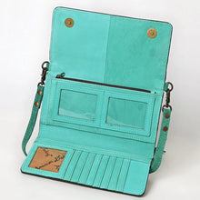 Load image into Gallery viewer, Victoria Suede Leather Boot Stitch Crossbody Wallet