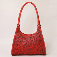 Load image into Gallery viewer, Boone County Red Hand Tooled Leather Shoulder Bag