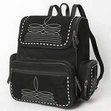 Load image into Gallery viewer, Black Stallion Suede Leather Backpack