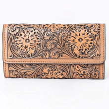 Load image into Gallery viewer, Western Hand Tooled Leather Wallet Purse, Leather Wallet, Genuine Leather Bag, Western Purse, Luxury Wallet, Cowhide Wallet