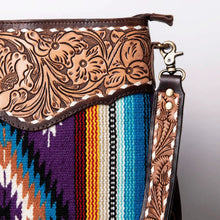 Load image into Gallery viewer, Western Purse, Hand Tooled Leather Purse, Leather Western Crossbody Purse, Cowhide Purse, Genuine Leather Purse, Leather Fringe