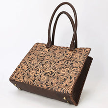Load image into Gallery viewer, Western Hand Tooled Leather Purse, Western Leather Tote Bag, Western Leather Shoulder Bag, Handmade Leather Purse