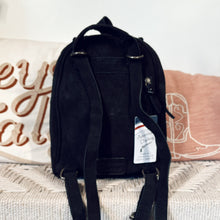 Load image into Gallery viewer, Leather Backpack Women, Hand Tooled Leather Backpack Purse, Suede Leather Backpack, Western Purse, Small Leather Backpack, Leather Backpack