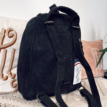 Load image into Gallery viewer, Leather Backpack Women, Hand Tooled Leather Backpack Purse, Suede Leather Backpack, Western Purse, Small Leather Backpack, Leather Backpack