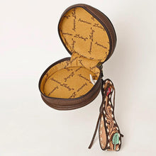 Load image into Gallery viewer, Western Hand Tooled Leather Wallet Coin Purse, Western Buck Stitch Wallet, Leather Clutch, Leather Hand Painted Wallet, Handmade Wallet