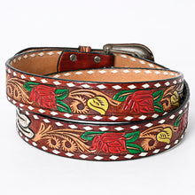 Load image into Gallery viewer, Desert Rose Hand Tooled Leather Belt