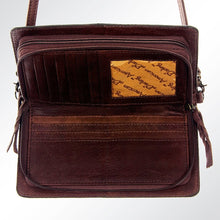 Load image into Gallery viewer, Western Leather Wallet Purse, Hand Tooled Leather Wallet, Crossbody Purse, Womens Leather Wallet, Genuine Leather, American Darling Wallet