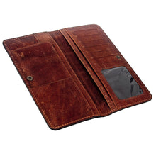 Load image into Gallery viewer, Western Hand Tooled Leather Wallet Purse, Leather Crossbody Purse, Genuine Leather Bag, Genuine Cowhide Bag, Western Purse, Luxury Wallet